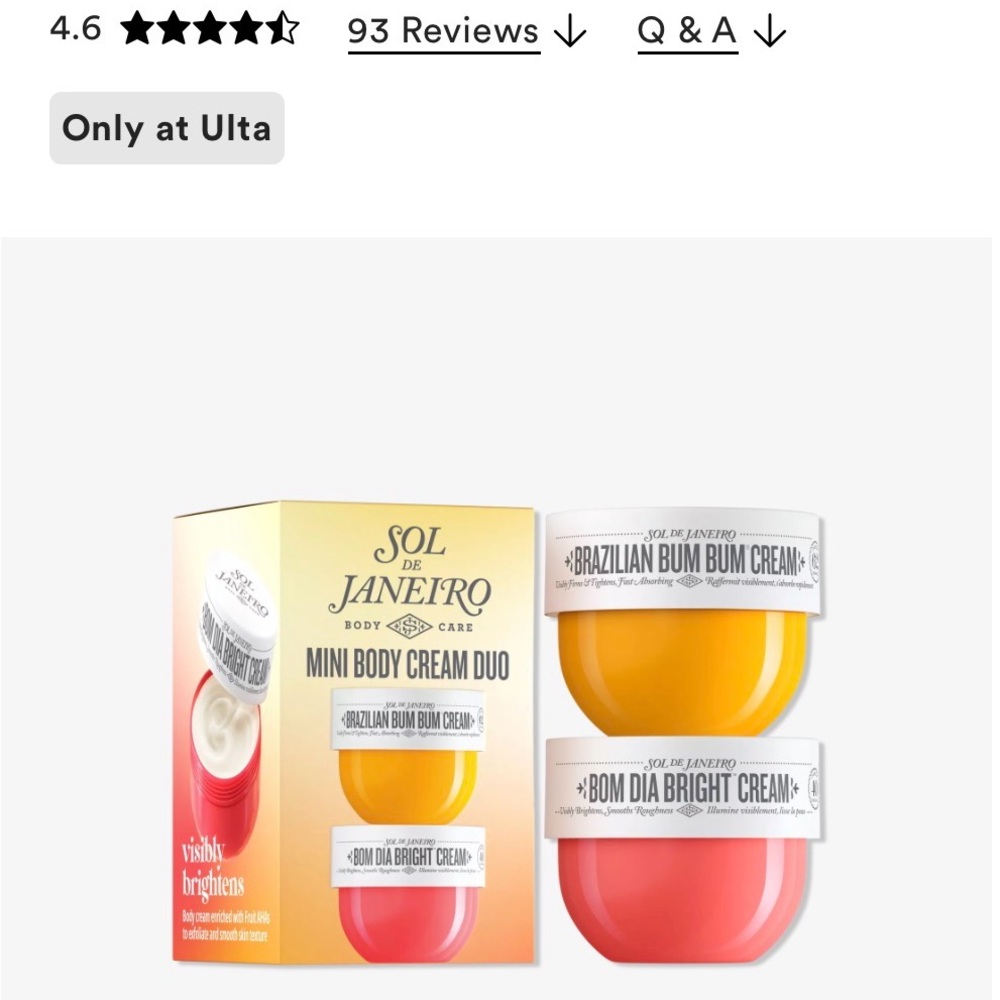 Sol de Janeiro Mini Cream Duo in Vibrant Yellow and Pink